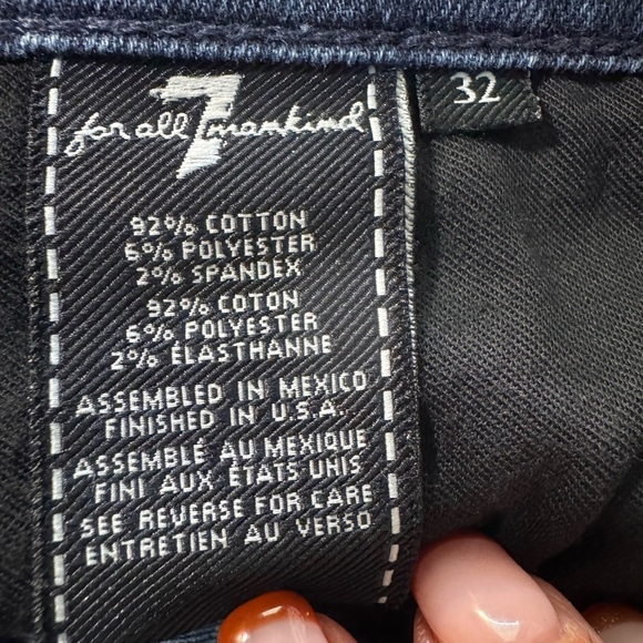7 For All Mankind Men's Dark Blue Luxe Performance Slimmy Jeans size 32 - Picture 5 of 15